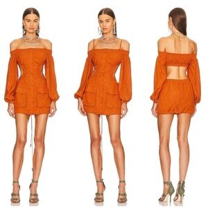DUNDAS X REVOLVE Lily Mini Dress in Toffee Brown